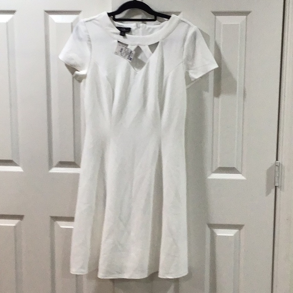 AGB White A-Line Mini Dress for Weddings